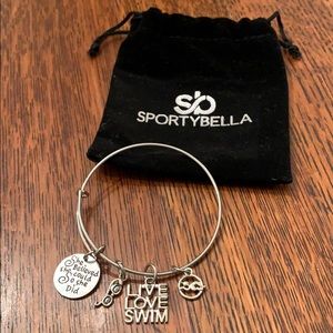 Sportybella silver swimming bracelet